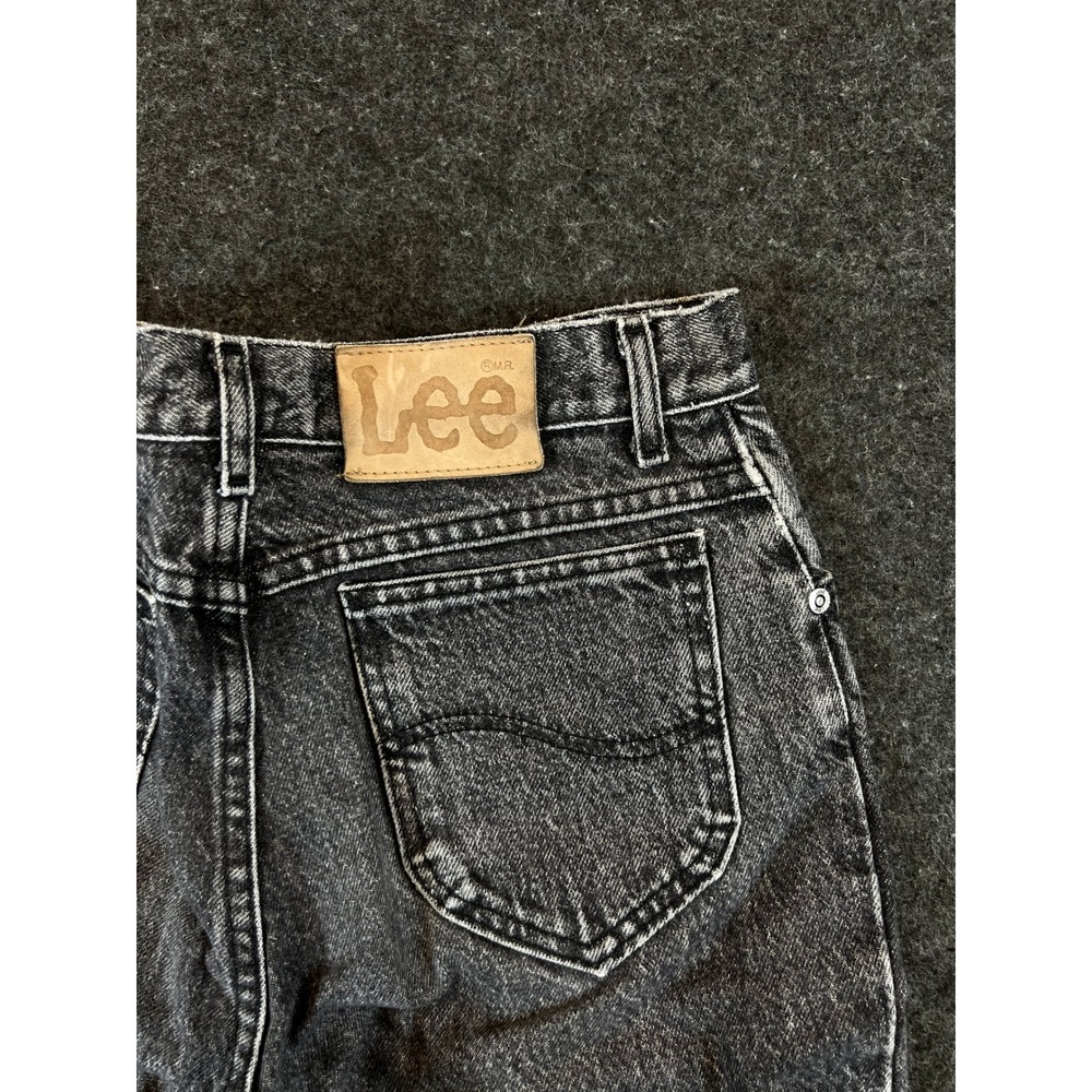 Vintage 90s Lee Black Acid Wash Straight Leg Jeans Mens 29x32 Made in USA - Picture 2 of 9